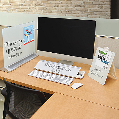 Quartet Element Framed Magnetic Glass Dry-Erase Board (QRTG8548E)