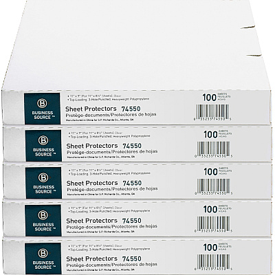 Business Source Top-Loading Poly Sheet Protectors (BSN74550CT)