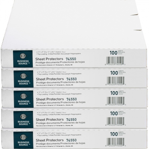Business Source Top-Loading Poly Sheet Protectors (74550CT)