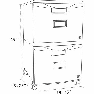 Storex 2-Drawer Locking Mobile Filing Cabinet (STX61312U01C)