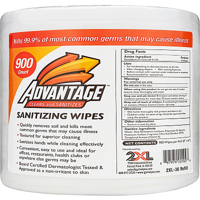 2XL Advantage Sanitizing Wipes (TXLL36CT)