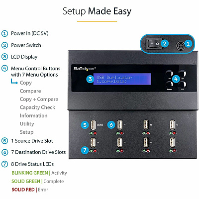 StarTech Usb Duplicator/eraser - 1:7 Standalone (USBDUPE17)