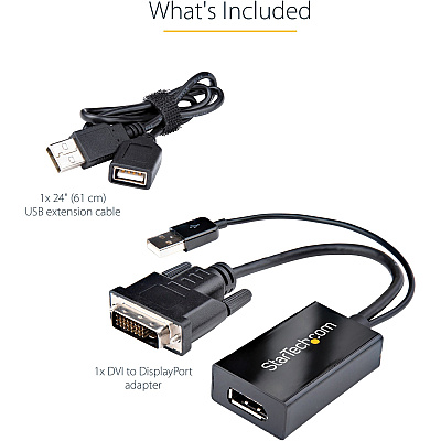 StarTech Dvi To Displayport Adapter - Usb Power (DVI2DP2)
