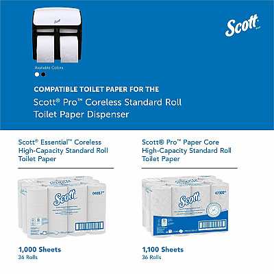 Scott Pro High-Capacity Coreless Standard Roll Toilet Paper Dispenser (KCC44517)