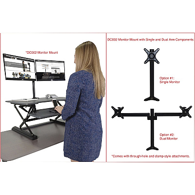 Victor High Rise Height Adjustable Standing Desk with Keyboard Tray (36" , Gray) (VCTDCX760G)