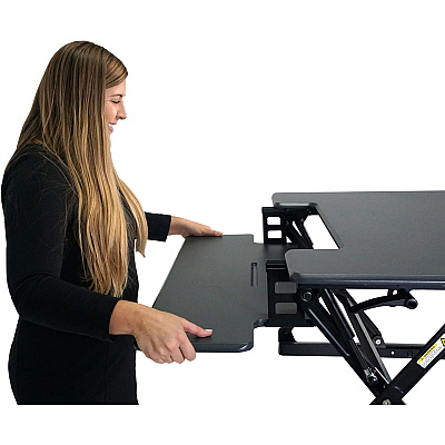 Victor High Rise Height Adjustable Standing Desk with Keyboard Tray (36" , Gray) (VCTDCX760G)