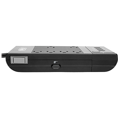 Tripp Lite Protect It! 6-Outlet Surge Protector, 4 USB Ports, 6 ft. Cord, 1080 Joules, Diagnostic LED, Black Housing (TLP66USBR)