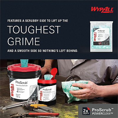 Wypall PowerClean ProScrub Heavy Duty Wet Towels (KCC91367CT)