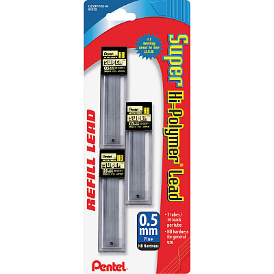 Pentel Super Hi-Polymer Leads (PENC25BPHB3K6BX)