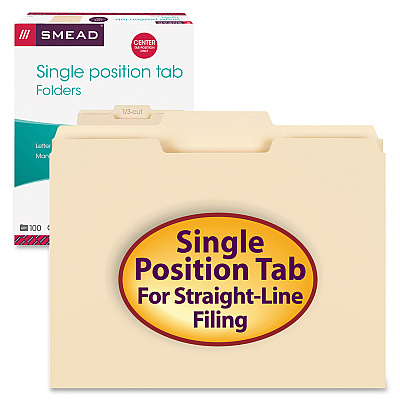 Smead 1/3 Tab Cut Letter Recycled Top Tab File Folder (SMD10332CT)