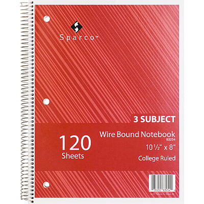 Sparco Wire Bound College Ruled Notebook (SPR83254BD)