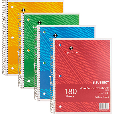 Sparco Wirebound College Ruled Notebooks (SPR83255BD)