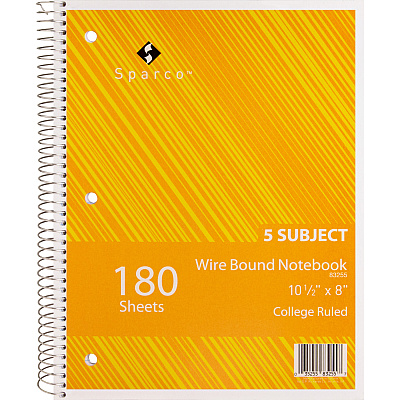 Sparco Wirebound College Ruled Notebooks (SPR83255BD)