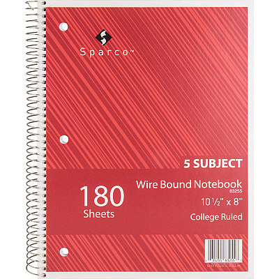 Sparco Wirebound College Ruled Notebooks (SPR83255BD)