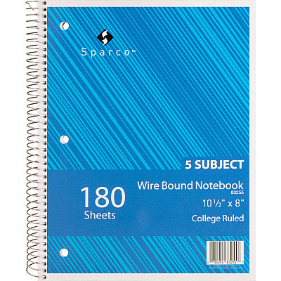 Sparco Wirebound College Ruled Notebooks (SPR83255BD)