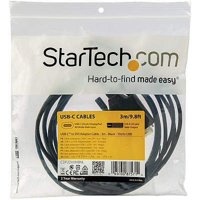 StarTech 10ft Usb C To Dvi Cable Adapter - 1080p (CDP2DVI3MBNL)