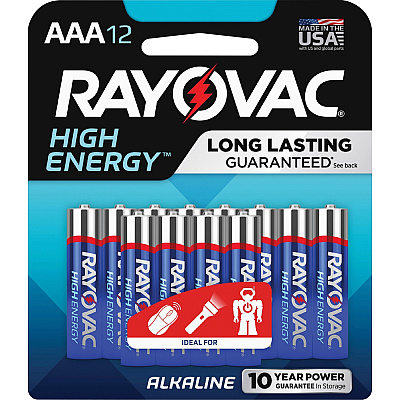 Rayovac High-Energy Alkaline AAA Battery 12-Packs (RAY82412KCT)