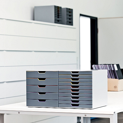 Durable VARICOLOR Desktop 10 Drawer Organizer (DBL761027)