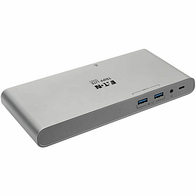 Eaton Tripp Lite Series USB-C Dock, Triple Display - 4K HDMI/DisplayPort, VGA, USB 3.x (5Gbps), USB-A/C Hub Ports, GbE, 100W PD Charging - Thunderbolt 3, Silver (U442DOCK4S)