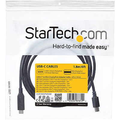 StarTech Adapter Cable - Usb-c To Mdp - 4k 60hz (CDP2MDPMM6B)