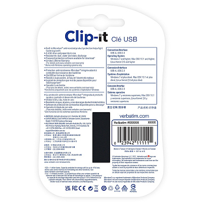 Verbatim 16GB Clip-it USB Flash Drive - Black (43951)