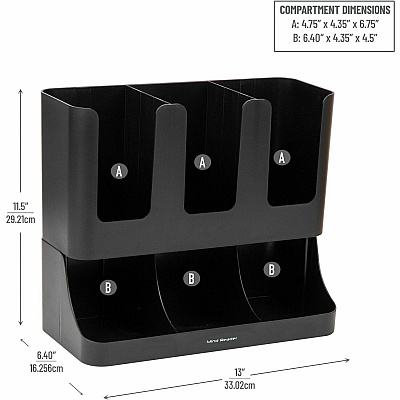 Mind Reader 6-compartment Condiment Organizer (EMSUPRIGHT6BLK)