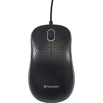 Verbatim Silent Corded Optical Mouse - Black (99790)