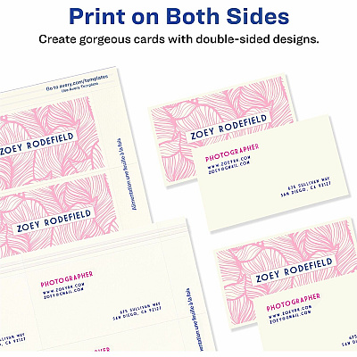 Avery Business Cards, Ivory, True Print(R) Two-Sided Printing, 2" x 3-1/2" , 200 Cards (AVE5876)