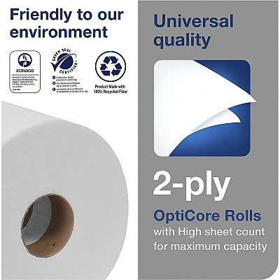 TORK Universal Bath Tissue Roll with OptiCore (TRK161990)