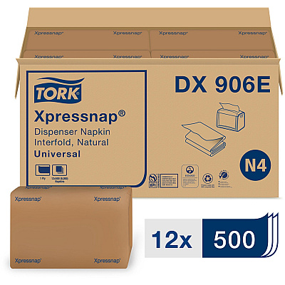 Tork Xpressnap Natural Dispenser Napkin N4 (TRKDX906E)