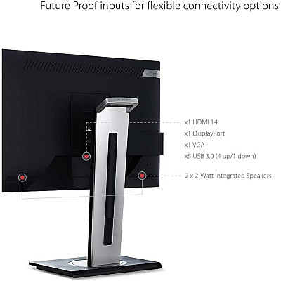 Viewsonic VG2248 22 Inch IPS 1080p Ergonomic Monitor with HDMI DisplayPort USB and 40 Degree Tilt for Home and Office