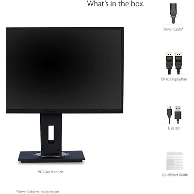 Viewsonic VG2248 22 Inch IPS 1080p Ergonomic Monitor with HDMI DisplayPort USB and 40 Degree Tilt for Home and Office