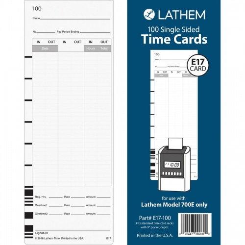 Lathem Model 700E Clock Single Sided Time Cards (E17100)