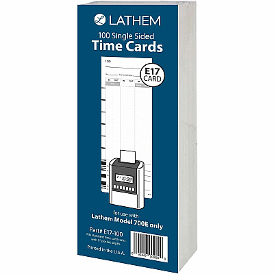 Lathem Model 700E Clock Single Sided Time Cards (LTHE17100)