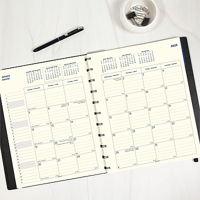 Filofax Monthly Planner, 17 Months, Bilingual, Black (C1811001)