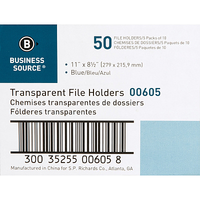 Business Source Letter File Sleeve (BSN00605BX)