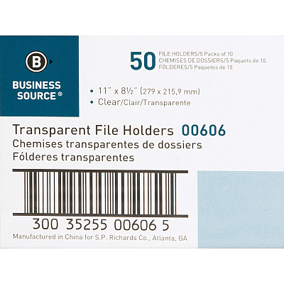 Business Source Letter File Sleeve (BSN00606BX)