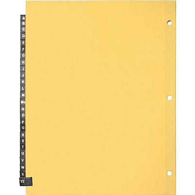 Business Source A-Z Black Leather Tab Index Dividers (BSN01181)