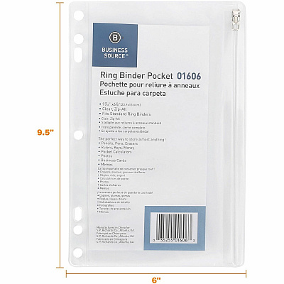 Business Source Punched Economy Binder Pocket (BSN01606)