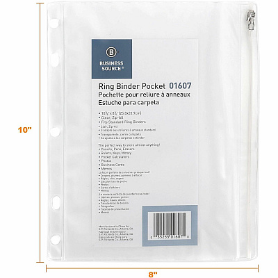 Business Source Punched Economy Binder Pocket (BSN01607BX)