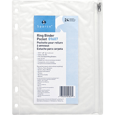 Business Source Punched Economy Binder Pocket (BSN01607BX)