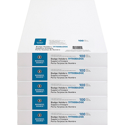 Business Source Pin-Style Holder Name Badge Kits (BSN19700BADGEBD)