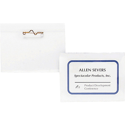 Business Source Pin-Style Holder Name Badge Kits (BSN19700BADGEBD)