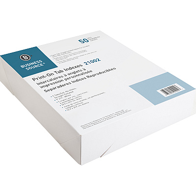 Business Source Straight Collated Print-on Tab Divider (BSN21002)