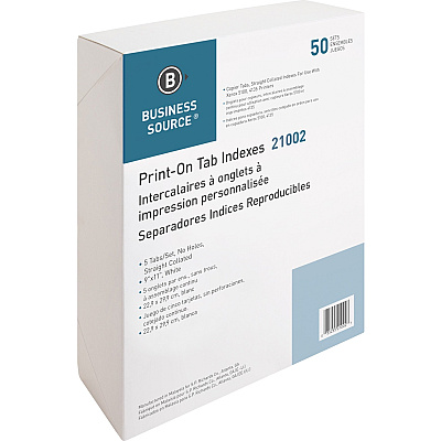 Business Source Straight Collated Print-on Tab Divider (BSN21002)