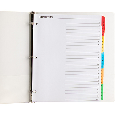 Business Source A-Z Tab Table of Contents Index Dividers (BSN21905)