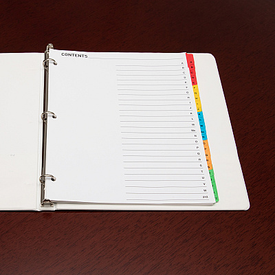 Business Source A-Z Tab Table of Contents Index Dividers (BSN21905)
