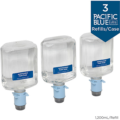 Pacific Blue Ultra Antimicrobial Foam Soap Automated Touchless Dispenser Refills (GPC43822)