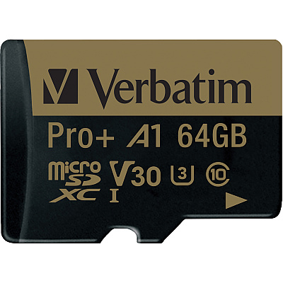 Verbatim PRO Plus 64 GB Class 10/UHS-I (U3) microSDXC - 1 Pack (VER70002)