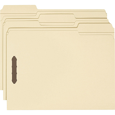 Business Source 1/3 Tab Cut Letter Recycled Fastener Folder (BSN17213)